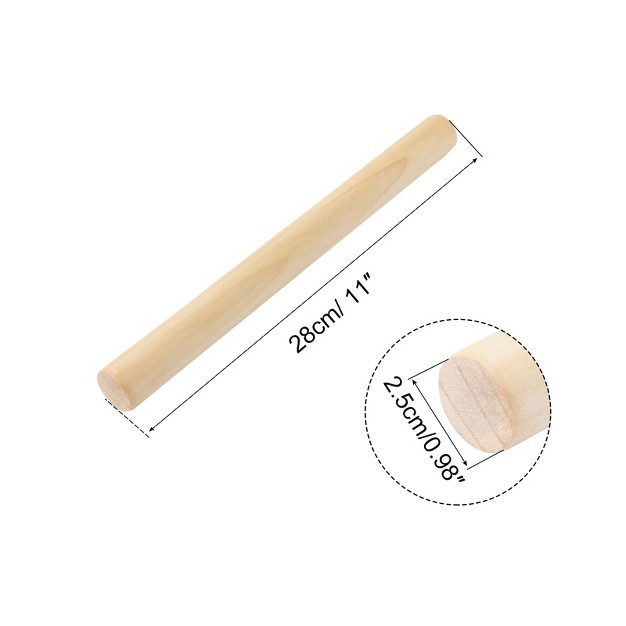 Unique Bargains Kitchen Baking Pastry Pizza Pasta Dough 28cm Length Rolling Pins Beige 2 Pcs