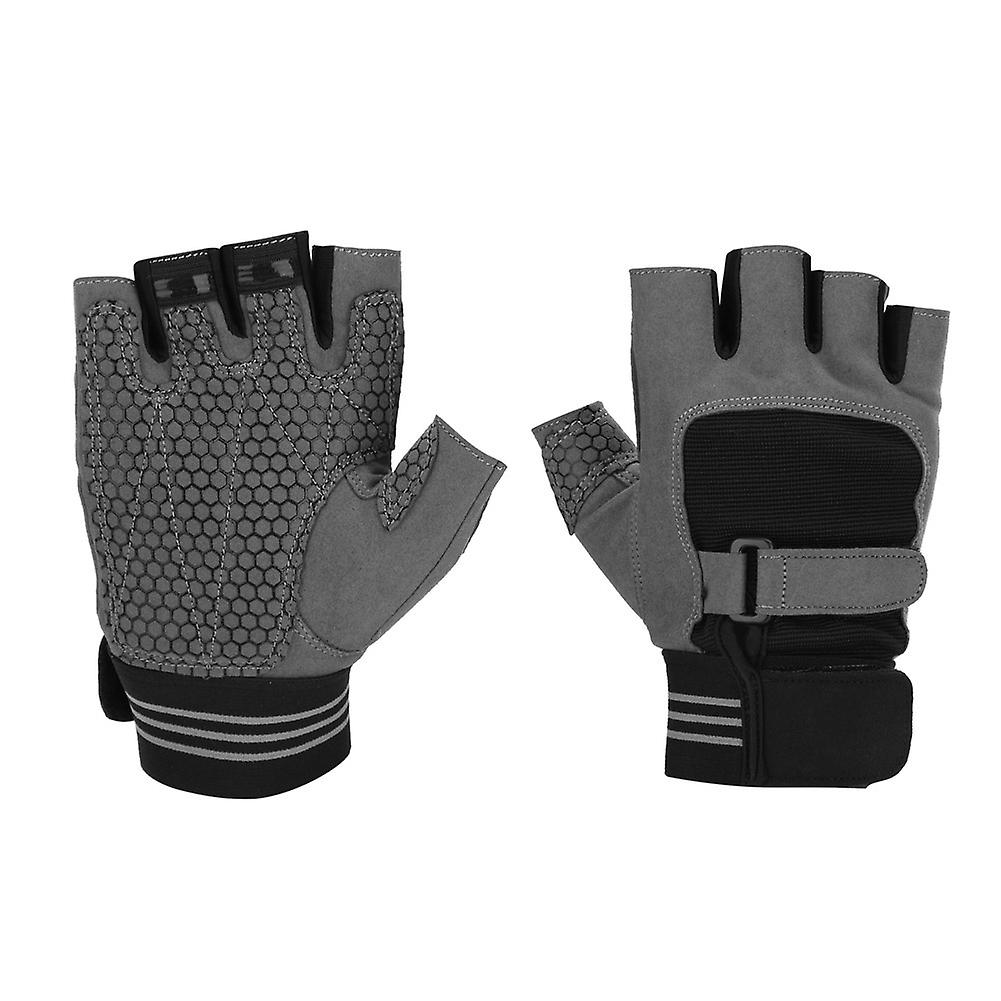 BOODUN 1 Pair Anti-skid Sports Weight Lifting Half Finger Protection Gym Gloves (S)