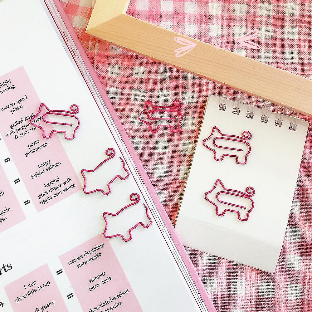 Pink Paper Clip Cute Animal Pig Shaped Bookmark