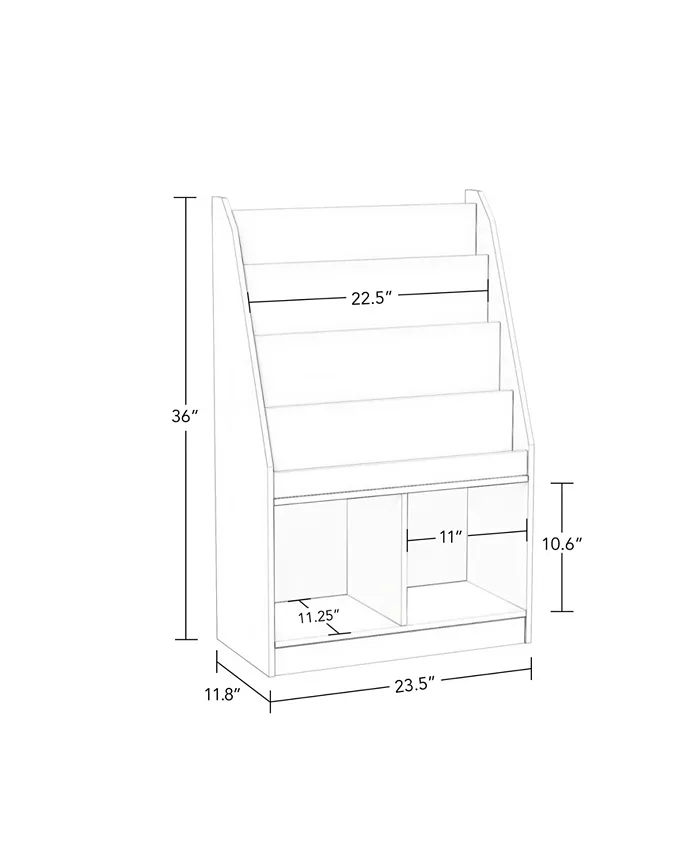 RiverRidge Home Kids Book Rack with 2 Cubbies