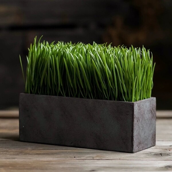 RusticReach Faux Grass in Black Pot