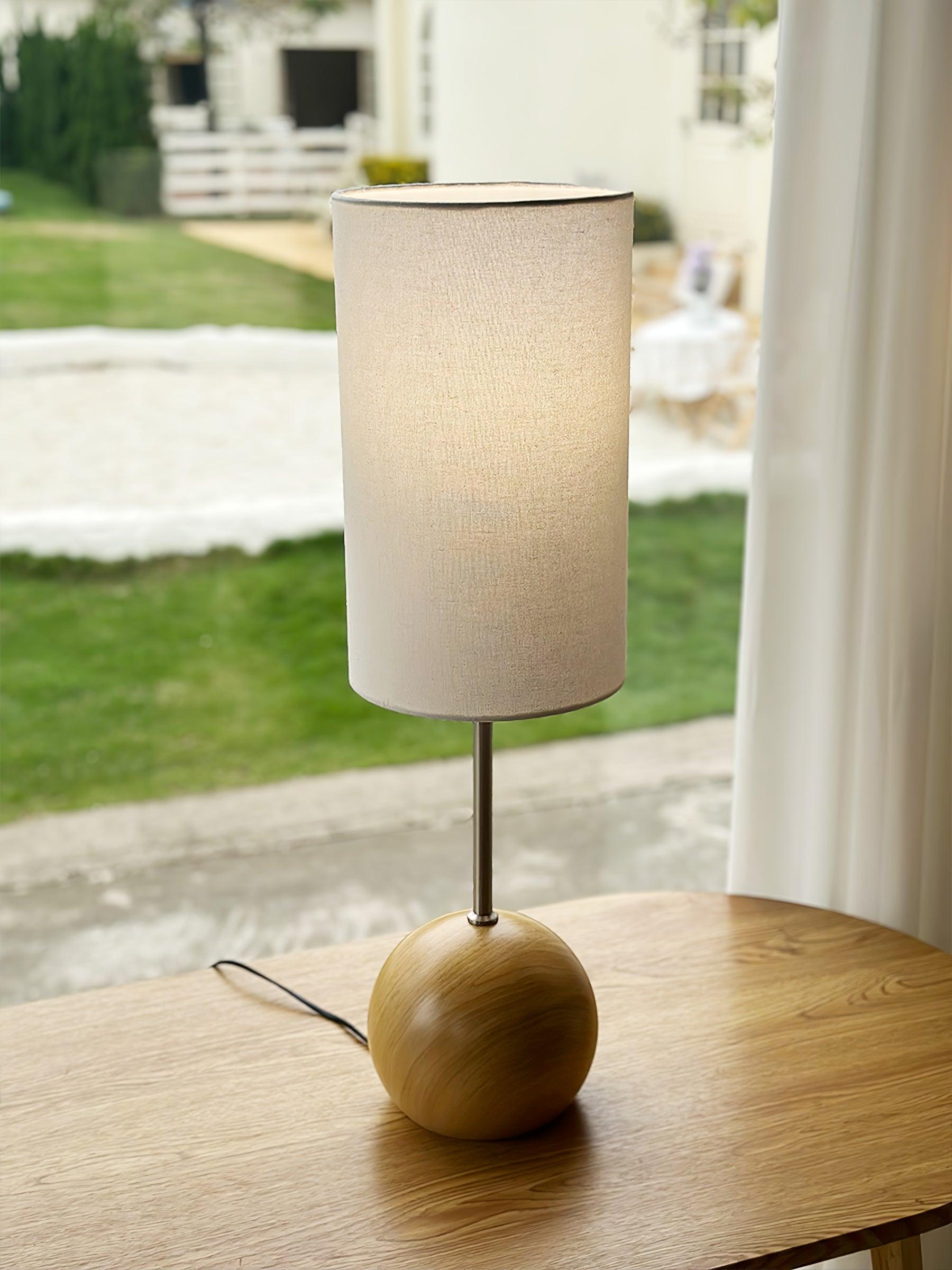 Orbis Wooden Sphere Table Lamp