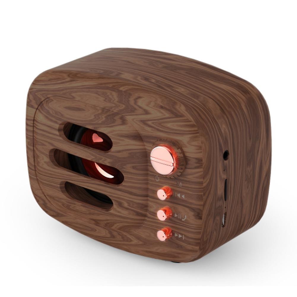 B11 Portable Mini Wireless Bluetooth Bt 5.0 Stereo Speaker Support For Memory Cardwood Grain