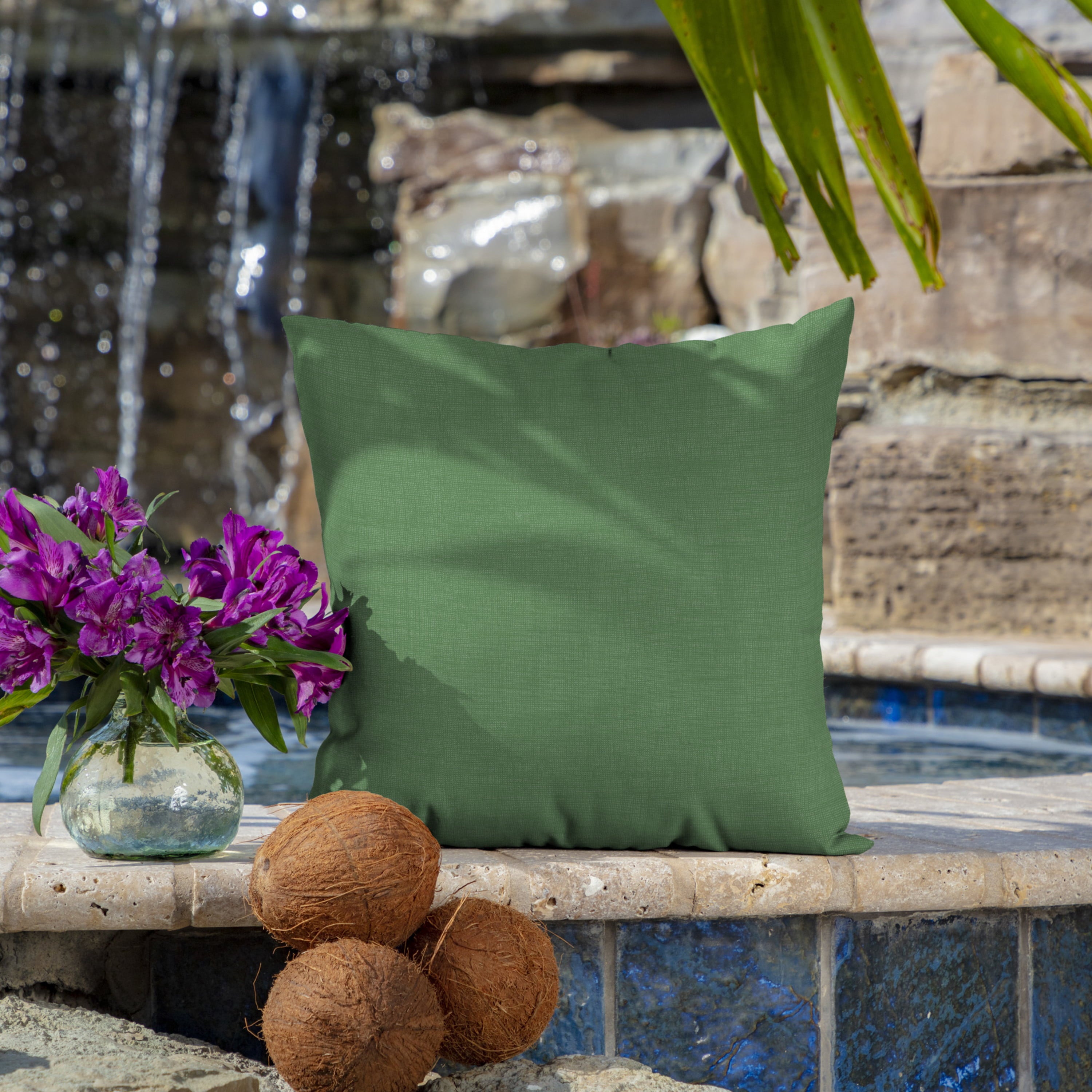 Arden Selections Outdoor Toss Pillow (2 Pack) 16 x 16, Moss Green Leala