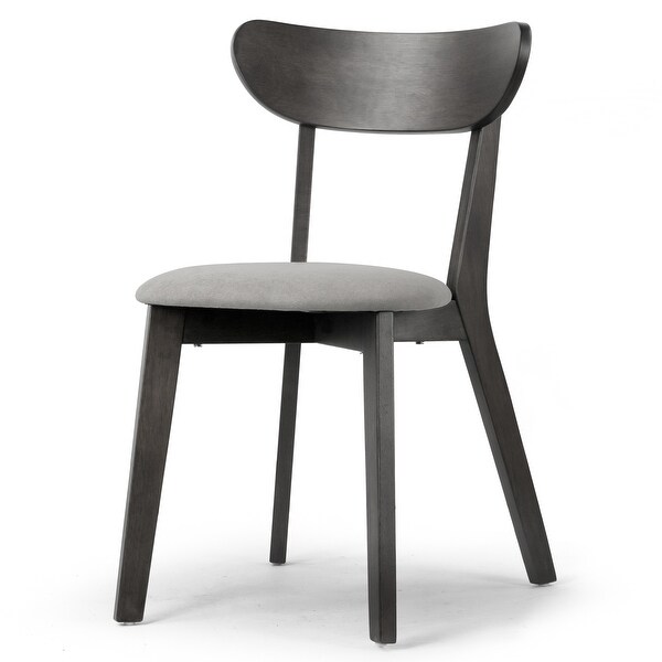 Set of 2 Aspen Black Rubberwood Dining Chair with Upholstered Seat