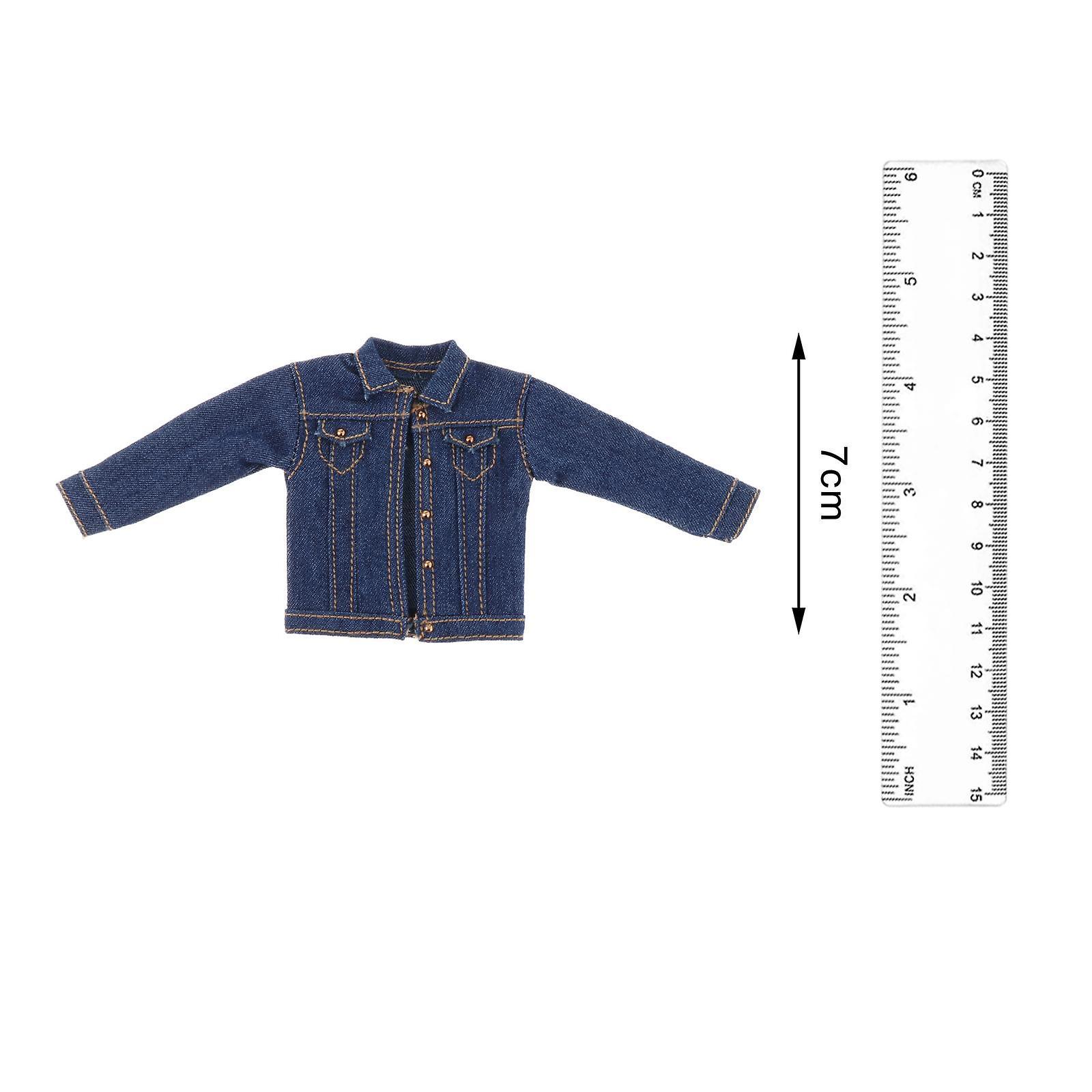 1/12 Male Denim Jacket Handmade Doll Clothes For 6in Action Figures Dress Up