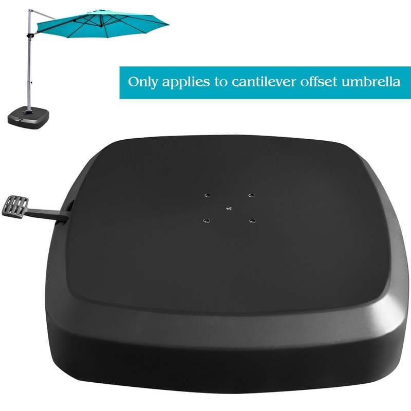 330 lbs Cantilever Offset Umbrella Base with Wheels, Water/Sand Easy Filled Weight Outdoor Patio Umbrella Base