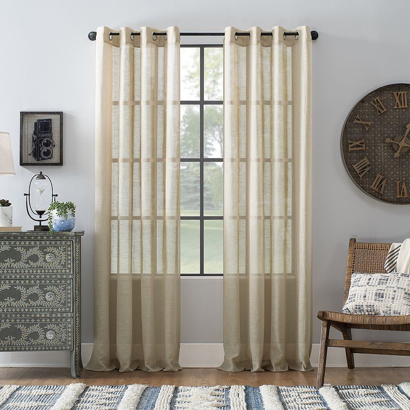 Archaeo Slub Textured Linen Blend Grommet Curtain Panel