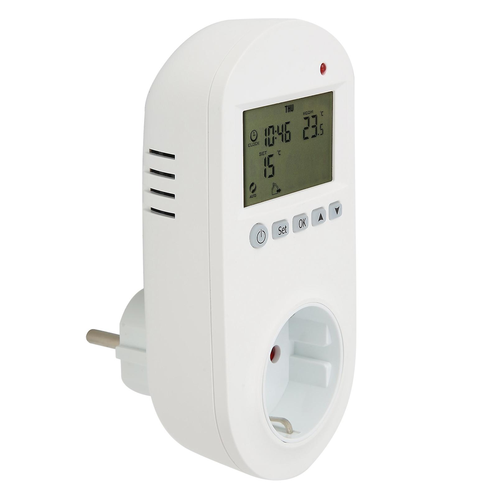 16a Plugin Thermostat Programmable Electric Heating Temperature Controller Eu 230v