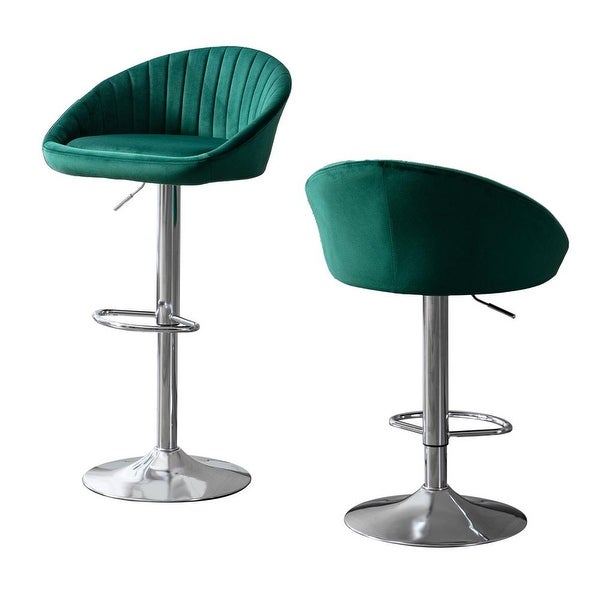 Modern Bar Stools with Back and Footrest， set of 2