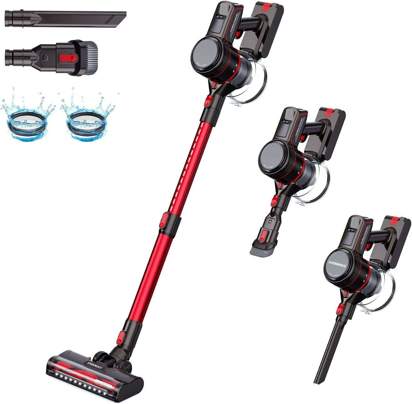 23Kpa 250W 4-in-1 Cordless Vacuum Cleaner with Advanced Cyclonic Technology