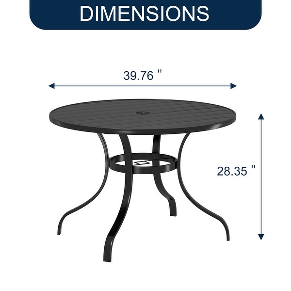 Outdoor 5 Piece Patio Swivel Chair Dining Table Set