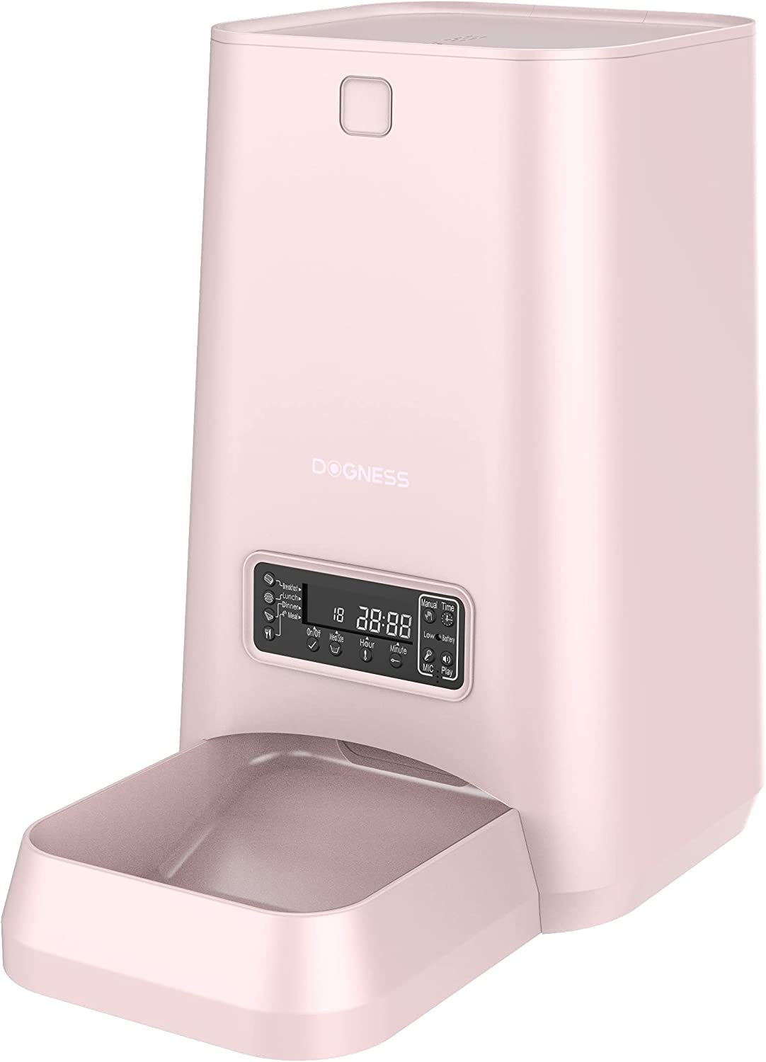 Dogness Programmable Automatic Pet Feeder， 6 Liter Capacity-Pink