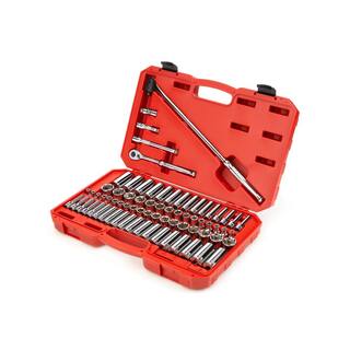 TEKTON 38 Inch Drive 6-Point Socket  Ratchet Set 73-Piece (14-1 in. 6-24 mm) SKT15311