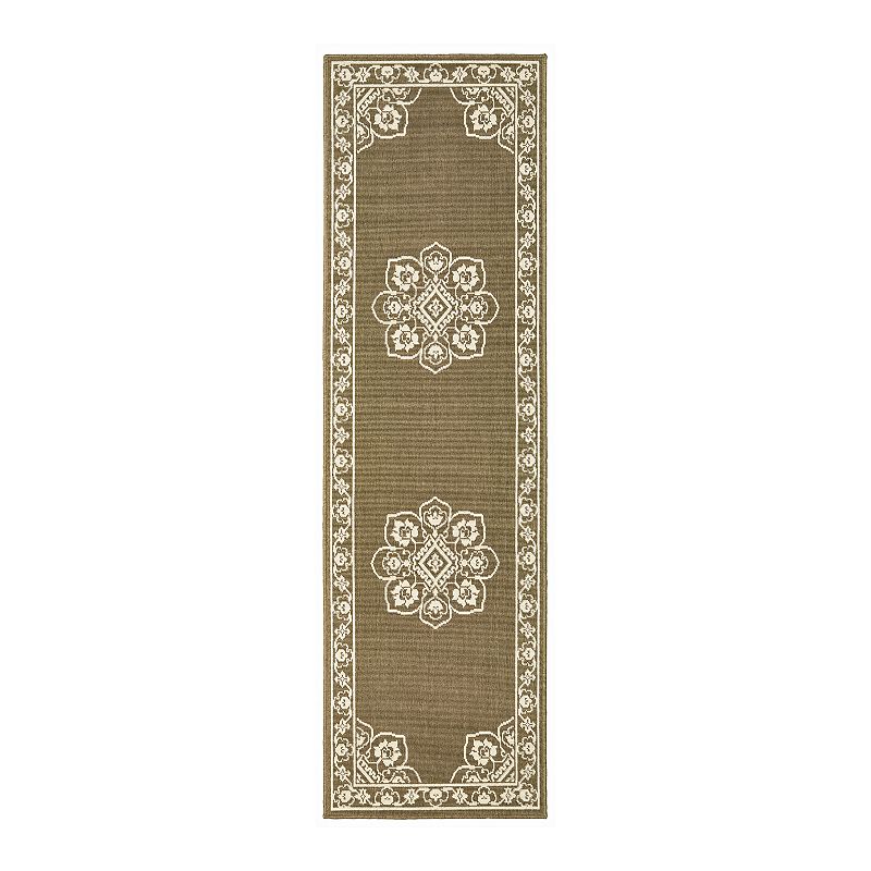 StyleHaven Mainland Traditional Framed Medallion Indoor Outdoor Rug