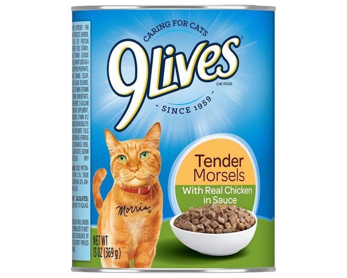 9Lives® Tender Morsels with Real Chicken in Sauce， 13 oz. Can