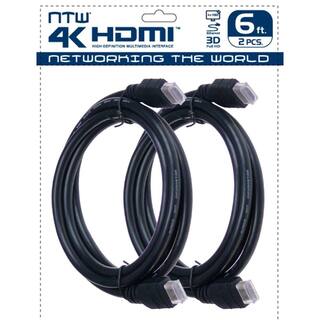 NTW 6 ft. Ultra HD 4K HDMI Cable with Ethernet (2-Pack) NHDMI4-006-2