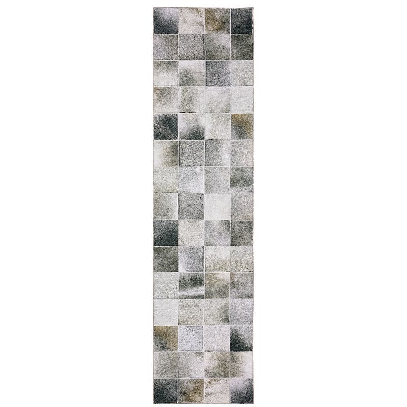 StyleHaven Markus Modern Geometric Block Faux Hide Area Rug