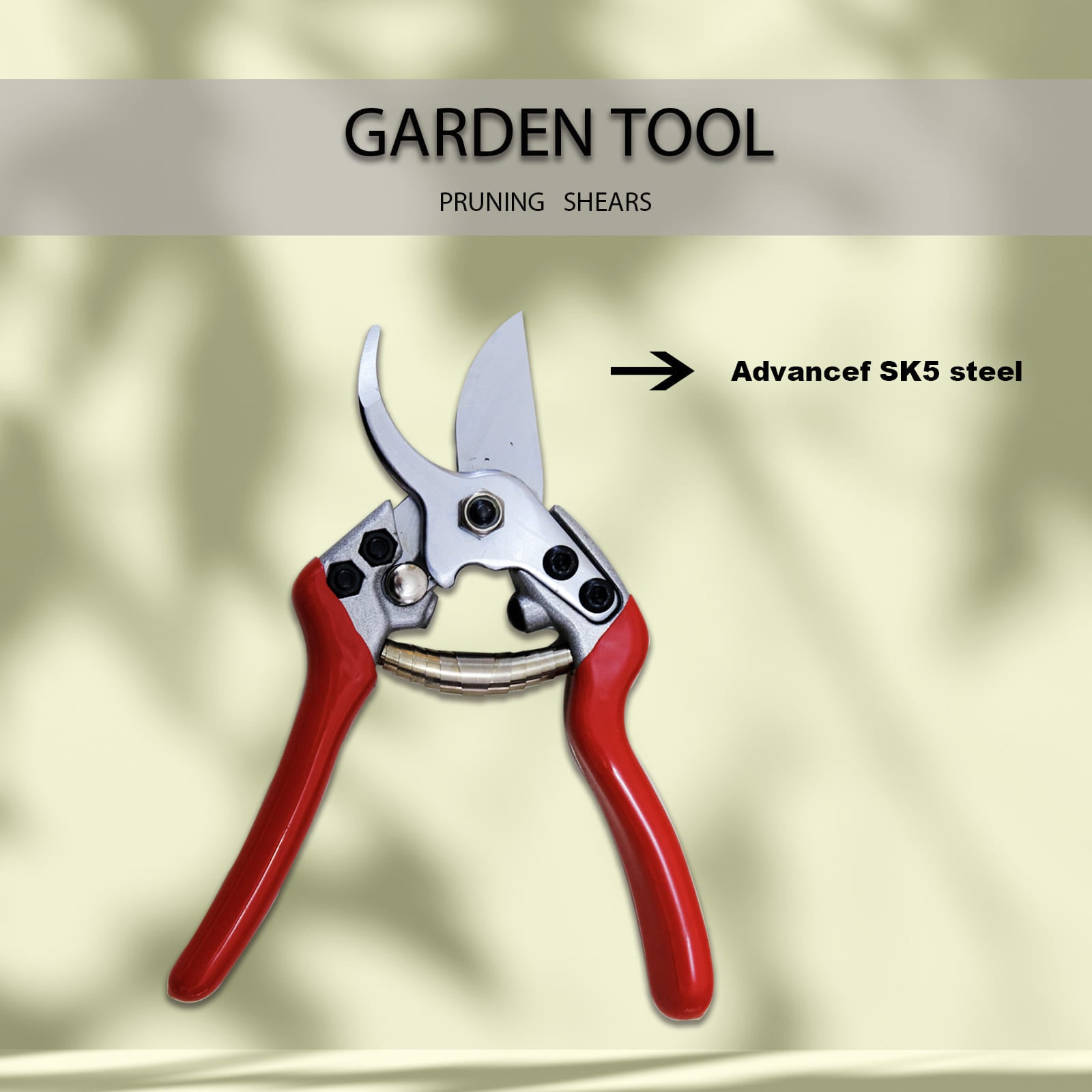 Razor Sharp Bypass Pruning Shears -Premium Hand Pruner - Gardening Shear - Garden Clippers - Secateur with Ergonomic Handles