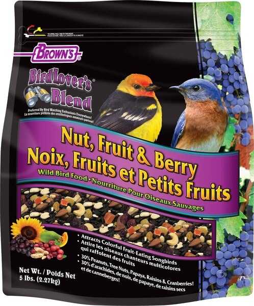 Brown's Bird Lover's Blend Nut， Fruit and Berry Wild Bird Food