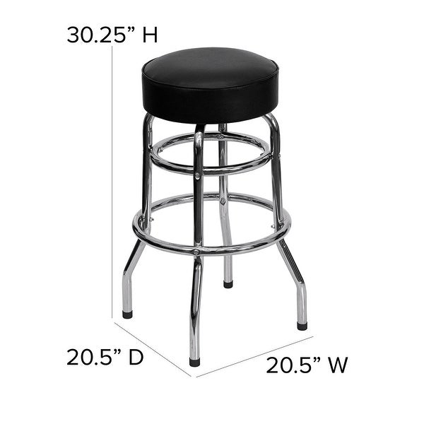 Double Ring Chrome Barstool