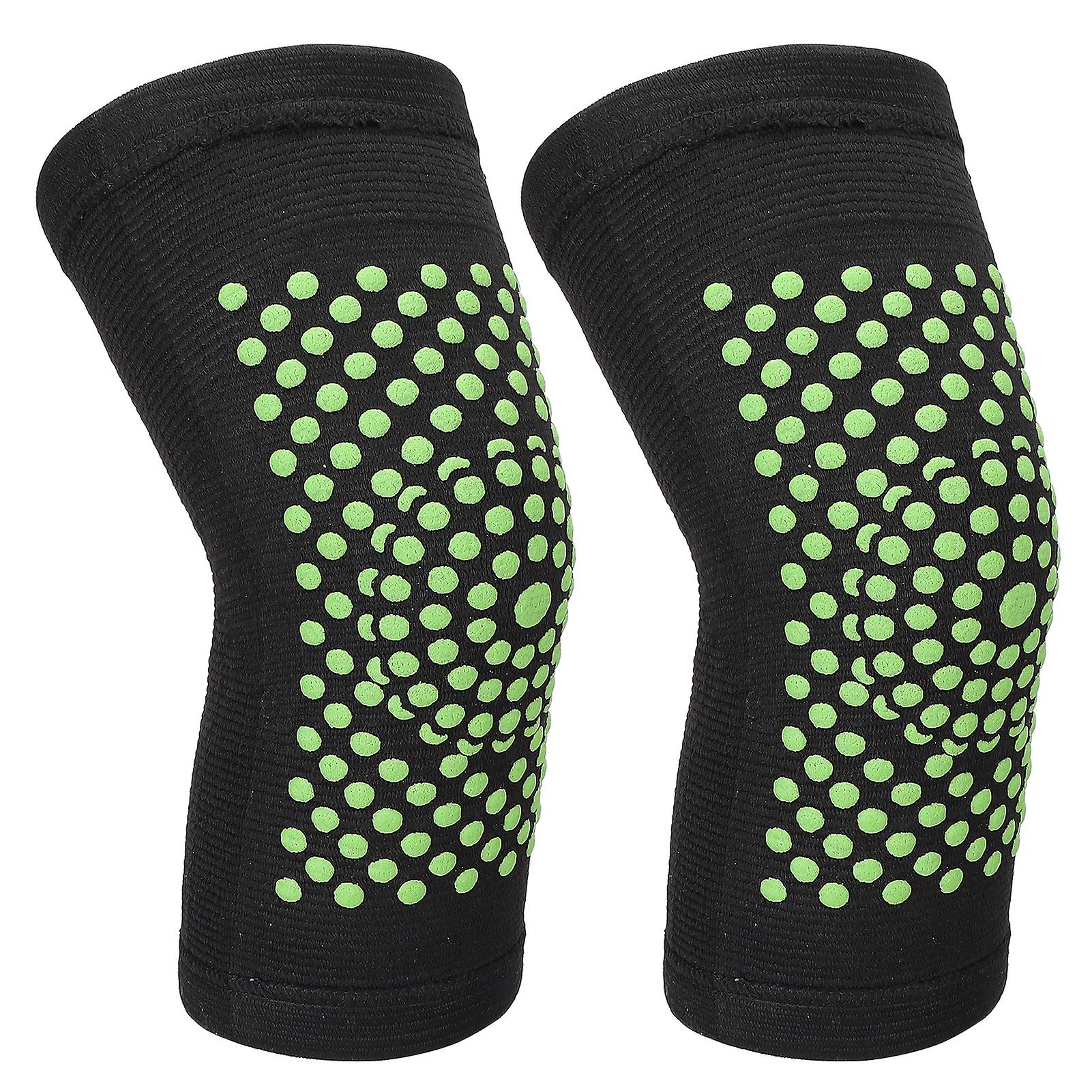 1 Pair Coldproof Heating Knee Brace Elastic Knit Sport Joint Protection Knee Brace Sleeveblack