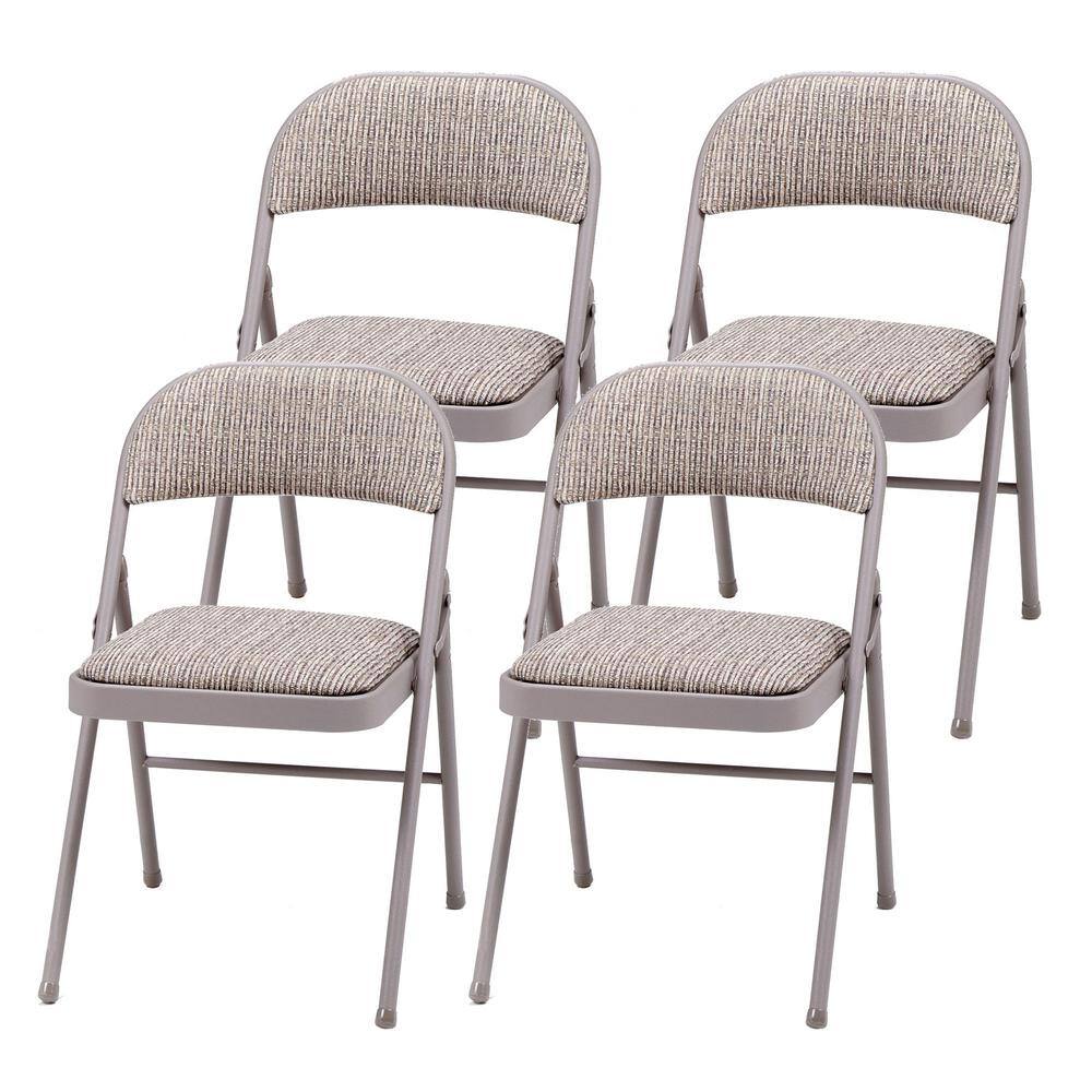 Gray Sudden Comfort Deluxe Metal Padded Folding Chair (4-Chairs) 037.25.3S4