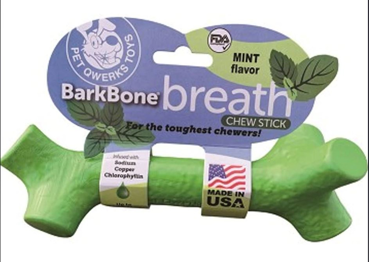 Pet Qwerks Barkbone Breath Dog Chew Stick， Mint Flavor