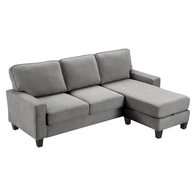 Palisades Reversible Small Space Sectional With Storage Soft Gray Serta