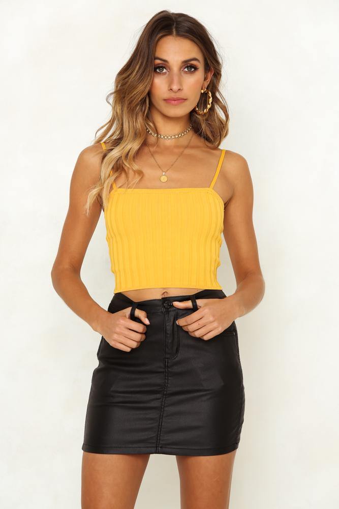 No Motive Crop Top Mustard