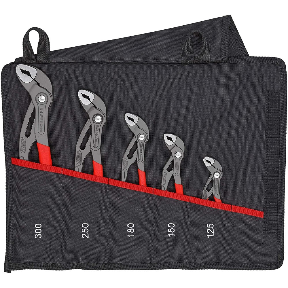 Knipex Cobra Hightech Water Pump Pliers Set in Tool Roll 5pc ;