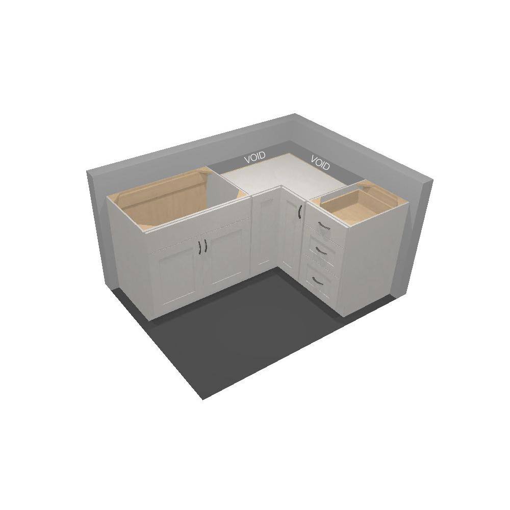 Hampton Bay Hampton 28.5 in. W x 16.5 in. D x x 34.5 in. H Unfinished Recessed Panel Assembled Lazy Susan Corner Base Cabinet KBLSN36-UF