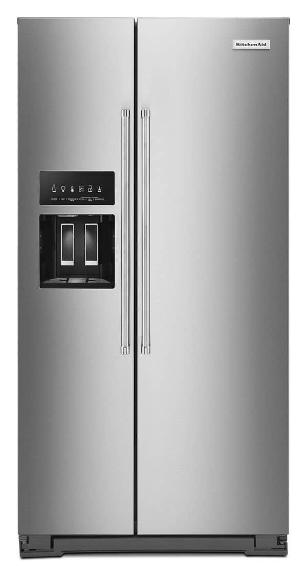 KitchenAid ADA 22.6 Cu. Ft. PrintShield Stainless Steel Counter-Depth Side-By-Side Refrigerator With Exterior Ice And Water Dispenser