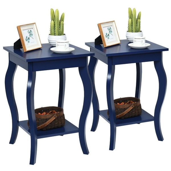 Gymax Set of 2 Accent Side Table Sofa End Table Nigh stand Coffee - See Details