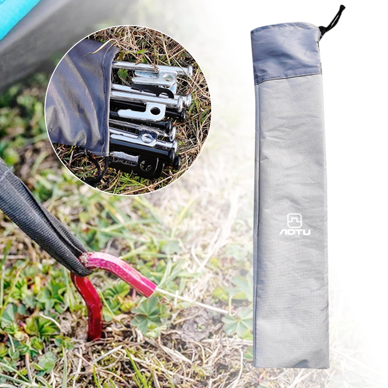 Outdoor Tent Pegs Storage Bag Organizer Tent Nail Stakes Drawstring Pouch for Backpacking Canopy Hiking Accessories Pocket - 58x13.5cm