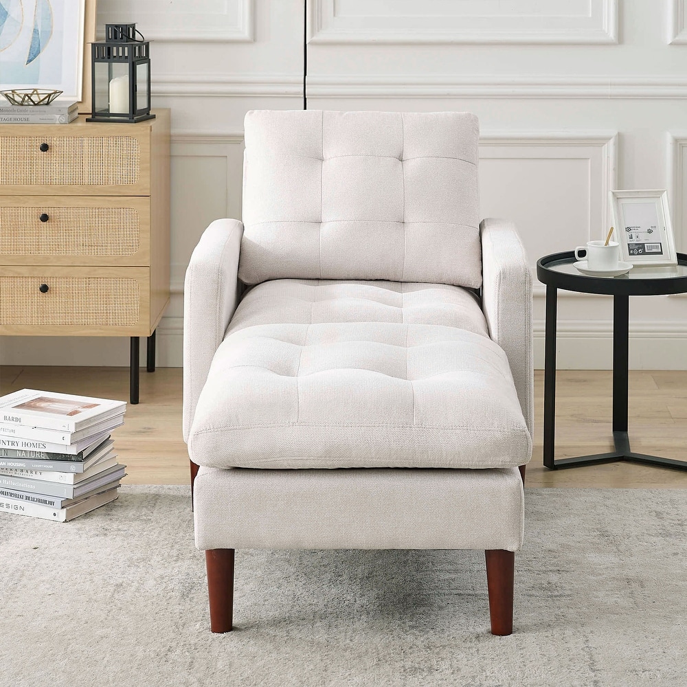 Modern Fabric Single Sofa Chair with Solid Wood Legs