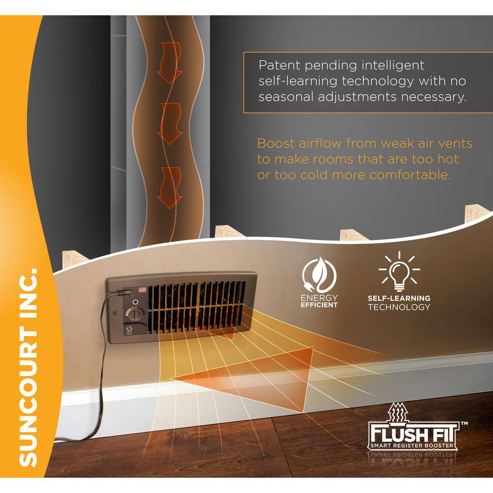 Suncourt Flush Fit Smart Register Booster Fan - Brown HC500-B