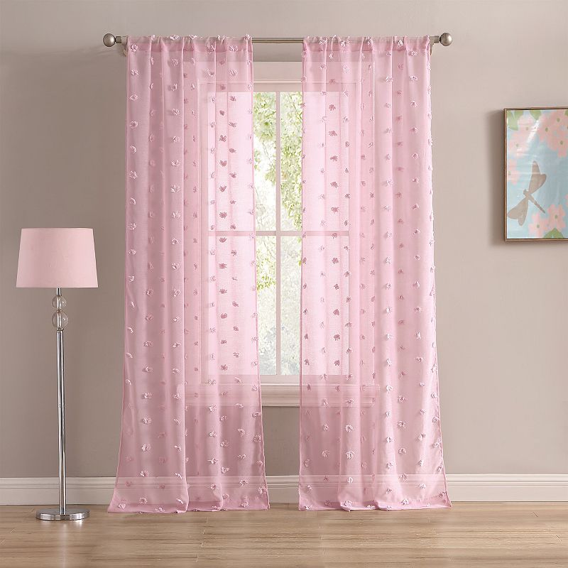 Laura Ashley Curtains Sheer Set of 2 Penelope Window Curtain Panels