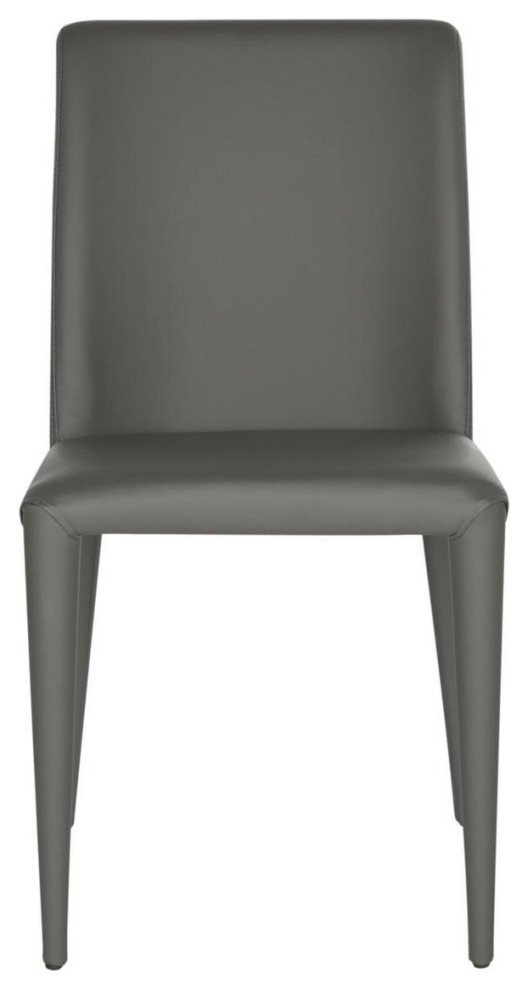 Evelyn 18  x27 x27Leather Side Chair set of 2 Grey   Midcentury   Dining Chairs   by Peachtree Fine Furniture  Houzz