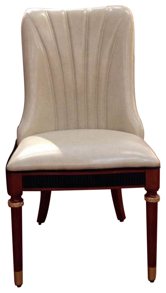 Pearl Leather Dining Chair   Traditional   Dining Chairs   by Infinity Furniture  Houzz