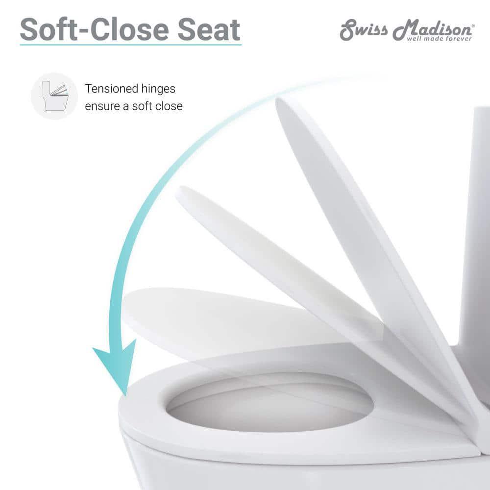 Swiss Madison Classe 1Piece 08 GPF128 GPF Dual Flush Elongated Toilet in White Seat Included