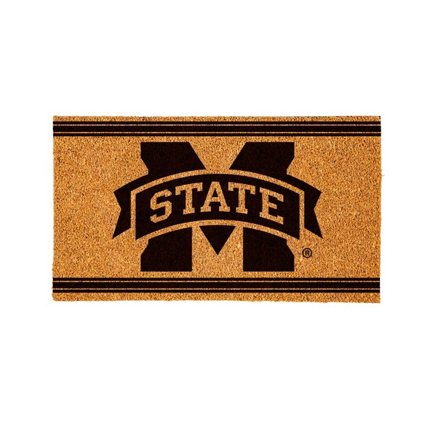 Evergreen Mississippi State University Logo Turf Mat Brown 28 X 16 Inches Indoor Outdoor Doormat