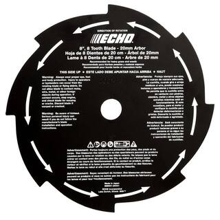 ECHO 8 in. 8-Tooth Grass and Weed Blade (20 mm) 69600120331