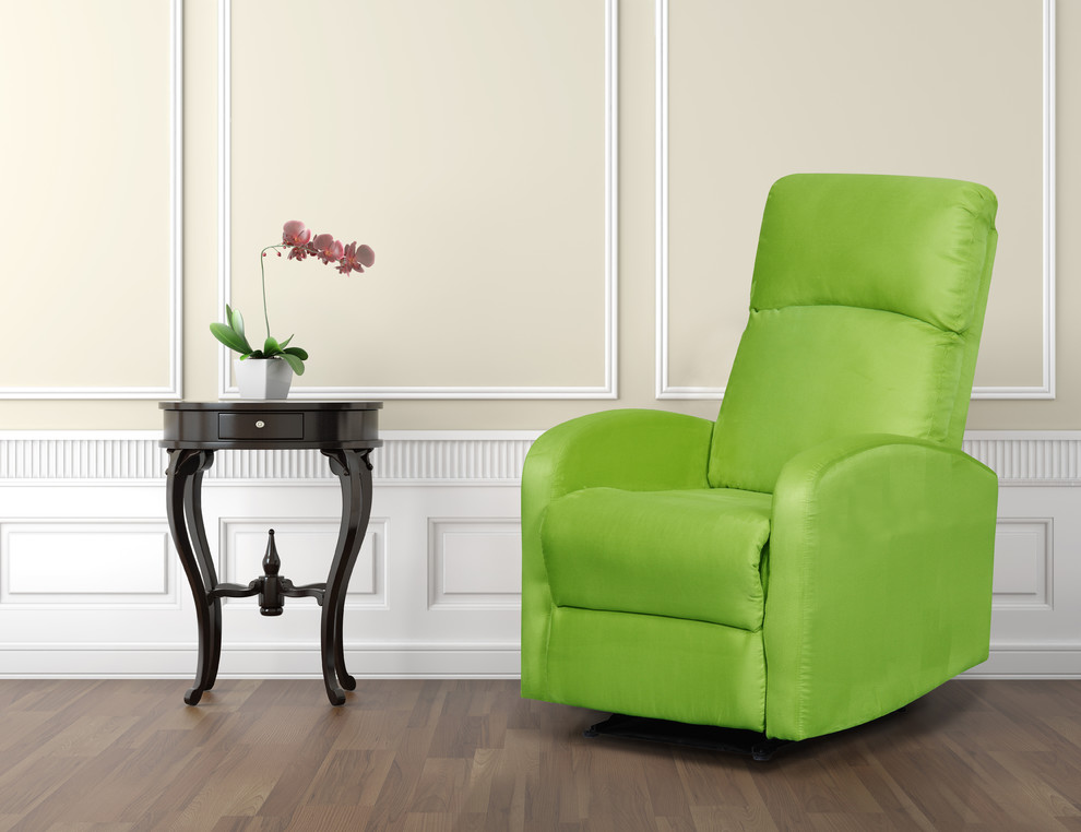 Modern Home Slim Design Microfiber Recliner  Lime Green   Contemporary   Recliner Chairs   by Artiva  Houzz