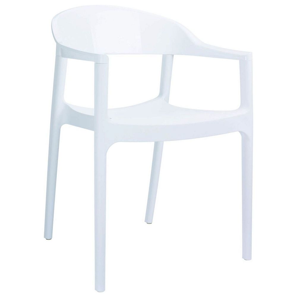 32 White Stackable Outdoor Patio Dining Arm Chair