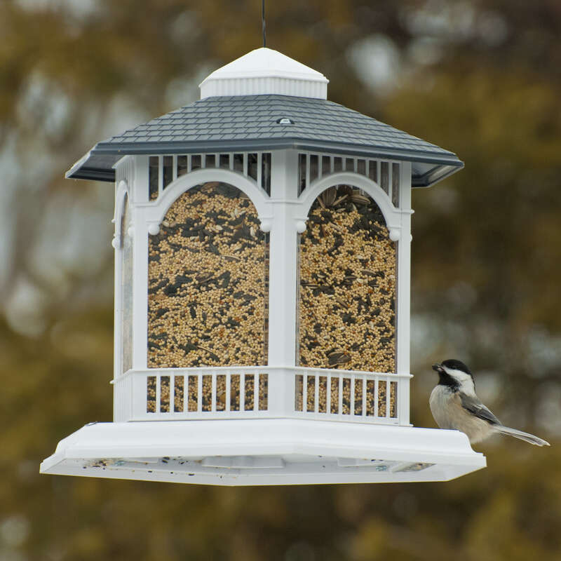 Audubon Wild Bird 10 lb Plastic Deluxe Gazebo Bird Feeder 6 ports