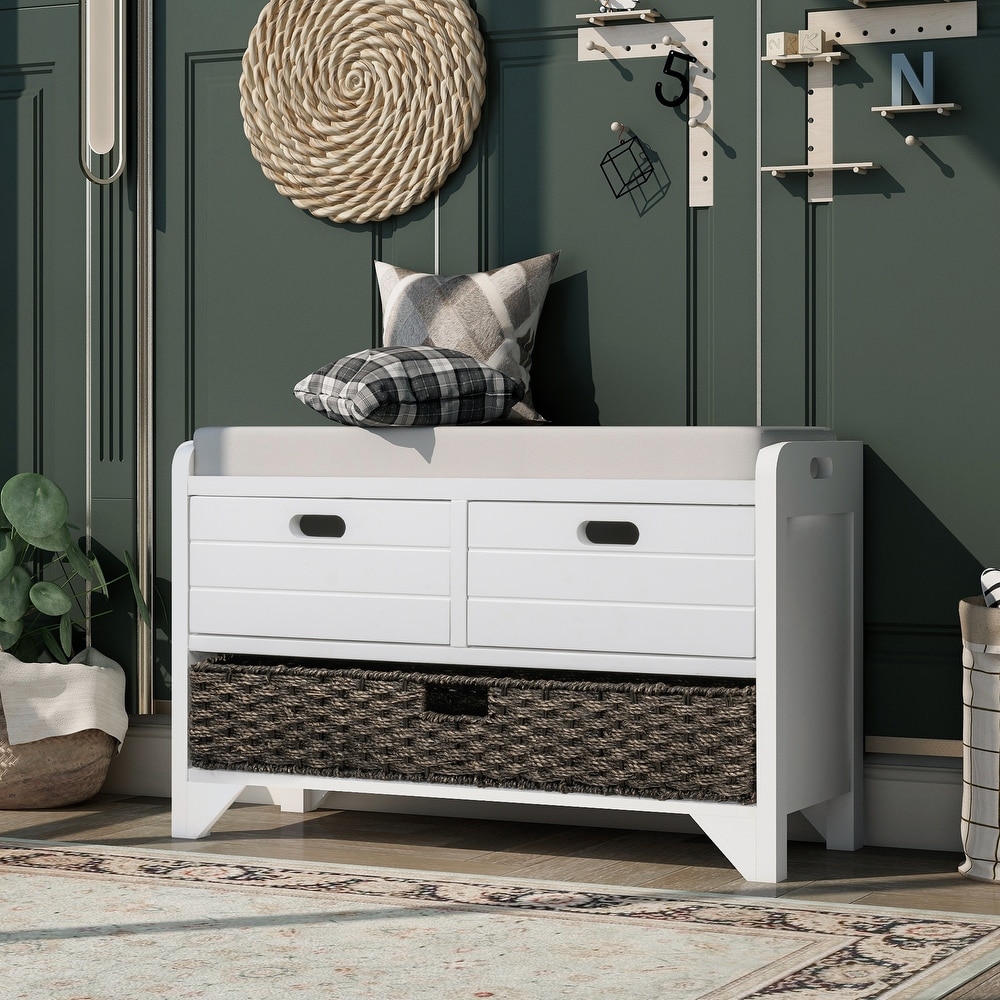 Storage Bench Entryway Benches with Storage Space   3 Drawers