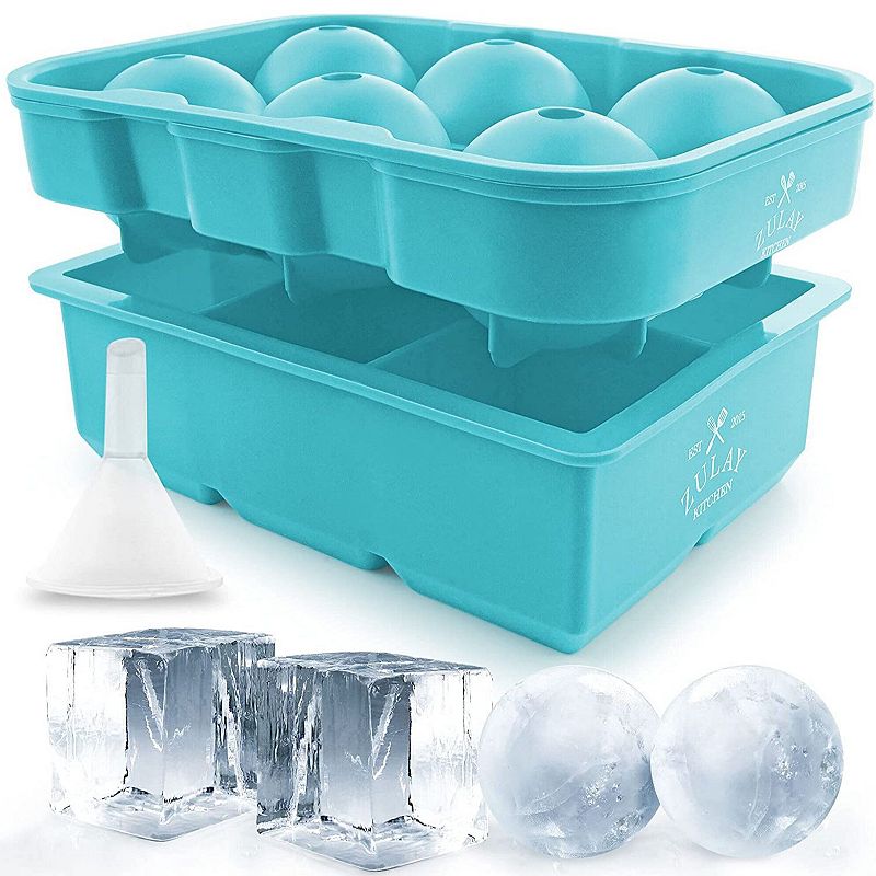 Silicone Square Ice Cube Mold and Ice Ball Mold (Set of 2)