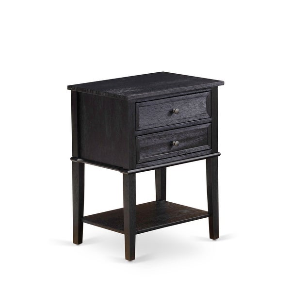 Wood Night Stand with 2 Wood Drawers for Bedroom - Stable and Sturdy Constructed (Finish Options Available)