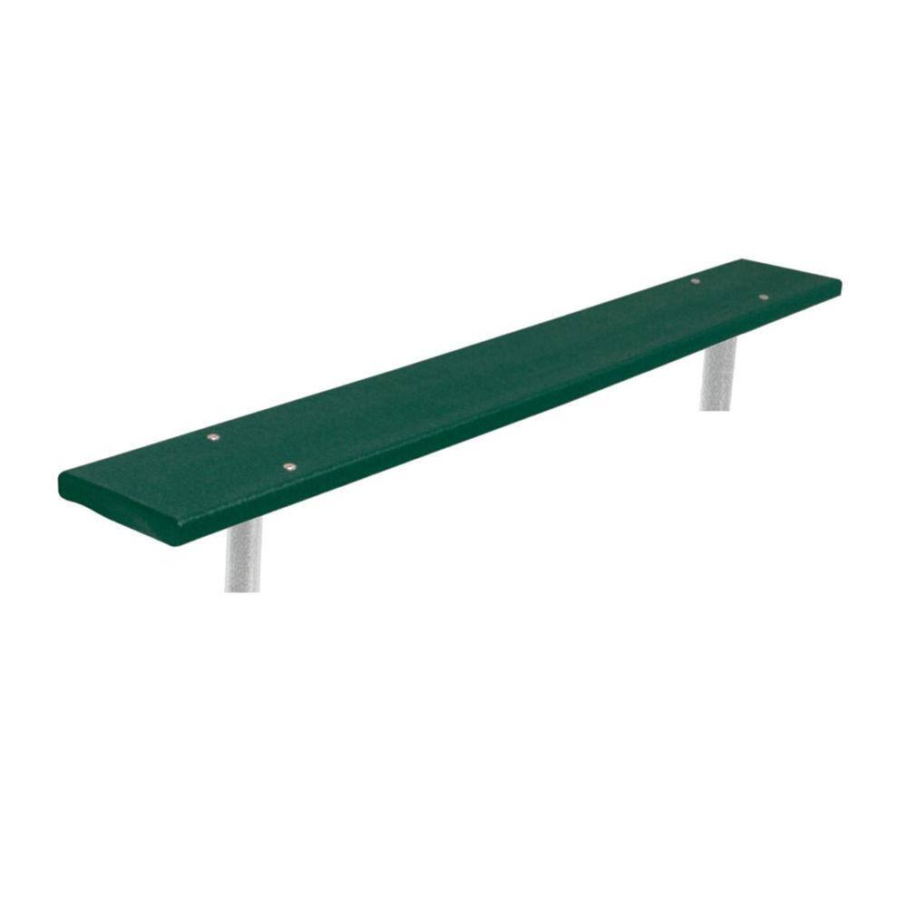 Ultra Play 6 ft. Green Commercial Park In-Ground Recycled Plastic Bench without Back Surface Mount G942S-GRN6